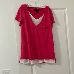 Double-layered top with front pocket